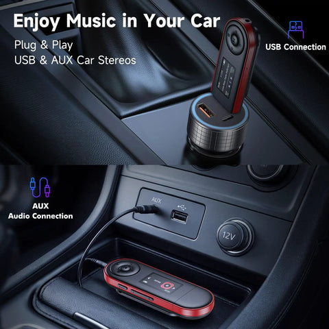 64GB USB MP3 Player With Bluetooth 5.3 Clip For Running And Sports in car USB and AUX connection