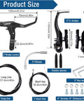 All In One Universal V Brake Set With Levers And Cables For Mountain Road And BMX Bikes Front And Rear Brakes Hex Key Black