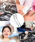 Telescoping Car Inspection Mirror Kit 2 Pack Stainless Steel Flexible Retractable Extension Mirror For Auto Maintenance And Tight Spaces Extends From 8 Inches To 24 Inches For Checking Vehicle Details In Tight Spots Pro Grade Reach used in engine and dental inspections