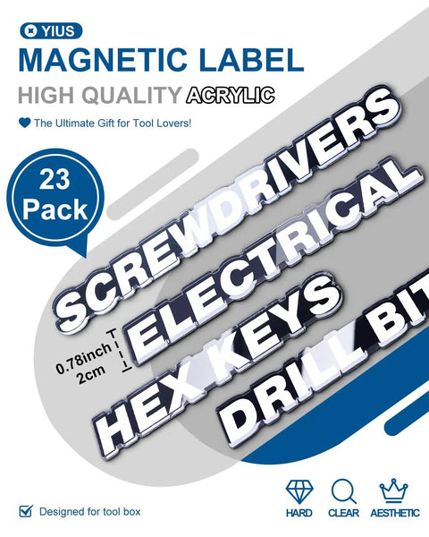 Heavy Duty Magnetic Labels For Tool Boxes And Garage Drawers That Hold Fast On Cold Steel Surfaces With Premium Aluminum Build To Tame Your Gear No Sweat So You Can Focus On The Real Hustle All Day Long Matte Black