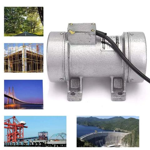 Beefy Heavy Duty 280W Electric Concrete Vibrator Motor 110V 60Hz 2840RPM 300kgf with 5.9ft power cable and construction images.