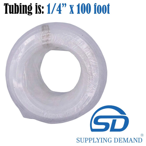 Roll of IMT14100 Refrigerator Ice Maker Water Line Tubing One Quarter Inch Outer Diameter By One Hundred Feet LLDPE