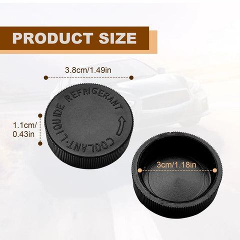 Two Pack Black Engine Radiator Coolant Reservoir Cap For Infiniti Nissan Renault OEM 21712 79900 with dimensions