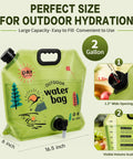 2 Gallon Collapsible Camping Water Container With Spout, Leakproof Foldable Water Jug For Outdoor Hiking, labeled dimensions