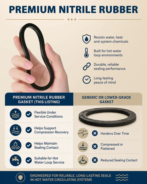 Pro Heavy Duty Rubber Flange Gaskets For Circulator Pumps No Sweat Swap Complete Pump Seal Set For Hot Water Hvac And Hydronic Heating Systems Two Bolt