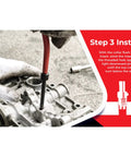 M12x1.25 Thread Repair Kit For Damaged Threads, Heavy Duty Pro Grade Threaded Inserts With Drill Bit, Tap, Installation And Break Tools, Complete Auto And Engine Repair Set, Red installing insert in engine block