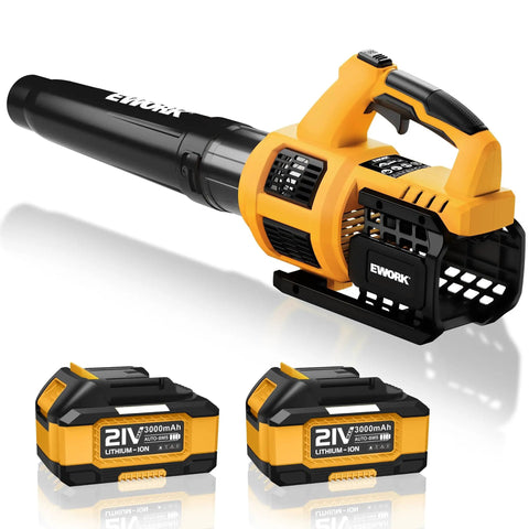 Cordless Leaf Blower 21V Handheld With Dual 3.0Ah Batteries And Fast Charger, 550 CFM 150 MPH Lightweight 3.2 Lbs For Lawn Care