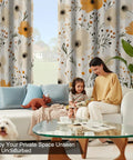 Floral Blackout Curtains For Bedroom And Living Room 84 Inch Length Two Panels Set Thermal Insulated Light Blocking Drapes With Tiebacks Farmhouse Darkening Window Treatments For Light And Noise Reduction