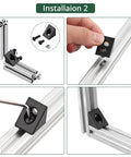 10 Pack Triangle Corner Brackets For 6mm Slot Aluminum Extrusion Black Dope Angle Connectors For 2020 Series 3D Printer Accessories Sturdy Zinc Alloy Rust Resistant Frame Hardware installed on 2020 aluminum extrusion