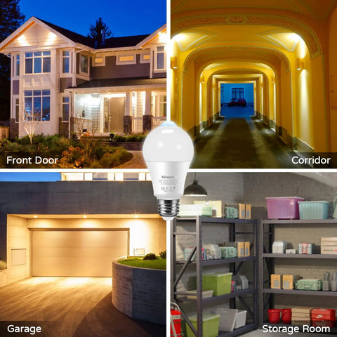No Brainer Motion Sensor LED Bulbs 13W 100W Equivalent lighting front door, corridor, garage, storage room, 5000K daylight