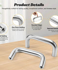 10 Pack Two And One Half Inch Brushed Stainless Steel Cabinet Pulls With 64mm Center-To-Center Spacing on wooden surface