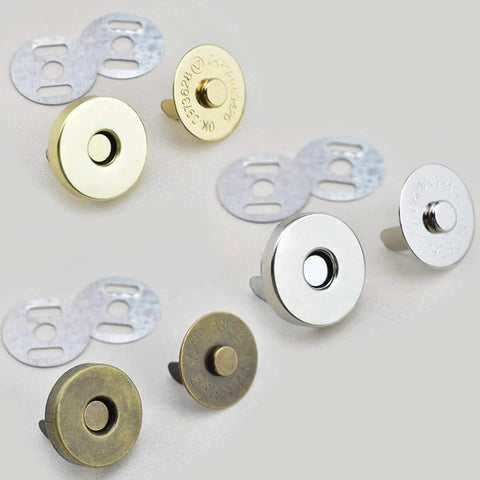 20-Set 3/4 Inch Magnetic Button Snaps Kit For Purses, Bags And Clothes Repair, Antique Brass Fasteners, includes snaps and washers