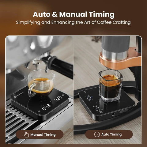 Palm Size Espresso Scale With Timer And USB C Rechargeable Battery, 2kg Capacity At 0.1g Precision For Espresso And Pour Over