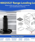 Two Pack Oven Range Leveling Leg Set For Ranges And Ovens Durable Aluminum Feet Compatible With Whirlpool, includes diagram