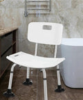 Shower chair with 12 Pack Rubber Feet Pads For Shower Chairs And Commode Benches Non Slip Floor Protectors 24mm Inner Cavity