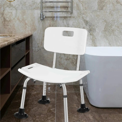 Shower chair with 12 Pack Rubber Feet Pads For Shower Chairs And Commode Benches Non Slip Floor Protectors 24mm Inner Cavity