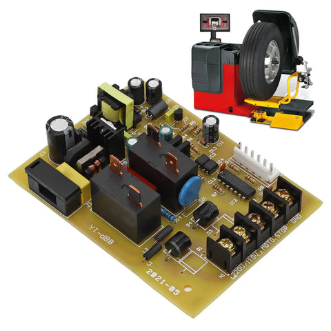 Upgraded Car Tire Balancer Circuit Board Featuring Thick Aluminum Copper Plates, view of PCB with components for tire balancer use.