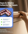 All In One Baby Proofing Kit With 18ft Edge Protectors And 8 Corner Guards Non Toxic Soft Rubber Foam Easy Install For Tables Desks Cribs Fireplaces Kid Safe Home With 3M Adhesive Brown showing installation on crib.