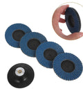 Heavy Duty Flap Abrasive Wheel For Grinder with 40 To 120 Mesh Grit, showing multiple wheels and central attachment.