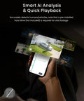 Person using phone with home surveillance footage, Smart AI Motion Alerts For People And Cars 8 Channel 5MP Lite DVR Kit
