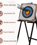 Backyard Archery Target Set Pro Grade with targets on stand, eco-friendly straw and arrow puller for outdoor practice.