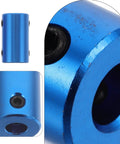 Ten Piece Blue Aluminum Motor Shaft Coupling Connectors 6mm Fit For 3D Printers And CNC Machines Super Simple Install showing close-up detail.