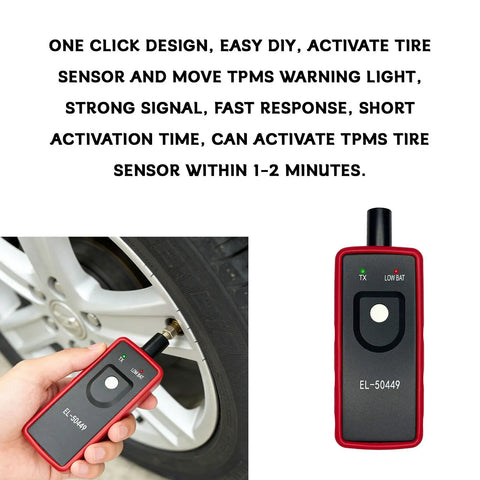 No Fuss Tpms Reset Tool For Universal Vehicle Tire Pressure Sensor Activation and OBD2 Programming, handheld device activating tire sensor.