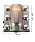 Go-To Universal Waterproof Pipe Repair Clamp DN25 By 110, Sealed Leak Fix Clamp with golden finish, top view dimensions shown