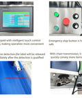 No-Nonsense Fully Automatic Round Bottle Labeling Machine Featuring Intuitive Touch Screen Controls And Smart Photoelectric Sensors for easy operation and safety features.