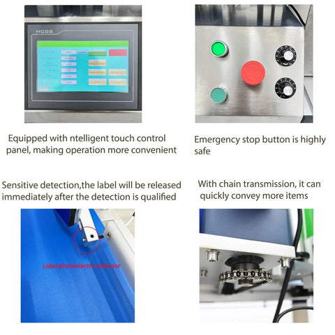 No-Nonsense Fully Automatic Round Bottle Labeling Machine Featuring Intuitive Touch Screen Controls And Smart Photoelectric Sensors for easy operation and safety features.