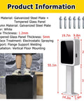 Bulletproof Ev Charger Pedestal For Commercial Sites Floor Mounted Electric Vehicle Charging Pillar With Secure Mechanical Lock Indoor Outdoor Weather Resistant Steel Enclosure, white, dimensions displayed.