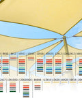 Heavy Duty 20 by 24 Foot Rectangle Shade Sail in Dark Gray for Outdoor UV Block and Breathable Sun Shade Canopy Ideal visible sizes chart