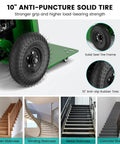 10" Anti-Puncture Solid Tire on Electric Stair Climbing Dolly With 1200W Motor, designed for various staircase types.