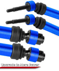 1/10 Rustler 2WD And Stampede 2WD Beefed Up RC Suspension Arm Kit With Front And Rear Big Bore Shocks Drive Shaft Navy Blue close-up