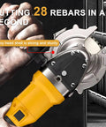 Heavy Duty Electric Rebar Cutter With Brushless Motor And 2000W Power for smooth cuts, shown in use on steel bars.