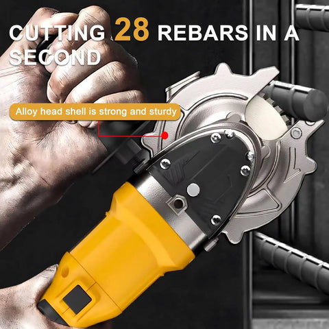 Heavy Duty 2000W Electric Rebar Cutter With Brushless Motor For Steel Bars Pipes And Rods Cold Cut handheld saw in action.