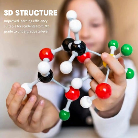 Student using the 135-Piece Organic Chemistry Model Kit For Students And Teachers Portable Molecular Modeling Set For Chemistry Classes.