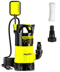 Beast Submersible Water Pump 1HP 5300GPH High Flow Transfer Pump with Automatic Float Switch, shown with accessories
