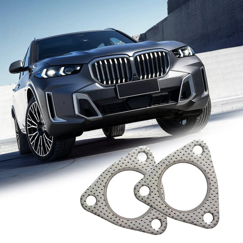 Two Pack 2.48 Inch Car Exhaust Pipe Gasket With 3 Bolt Flange Fits Most Cars Like A Glove Universal Fit High Temperature Sealing