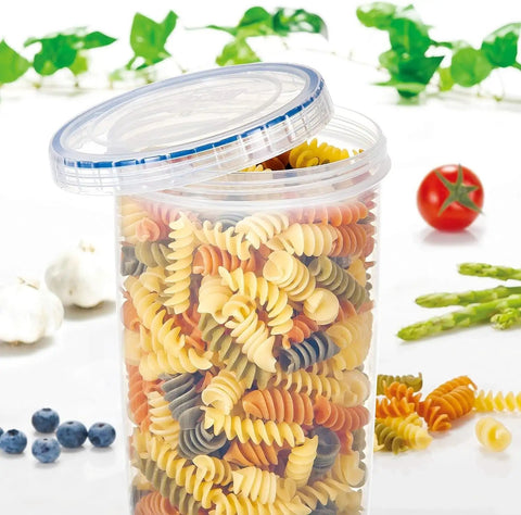 Easy Essentials Twist 44 Oz Airtight Food Storage Container With Leakproof Seal BPA Free Tall Clear Jar For Pasta Meal Prep And Leftovers