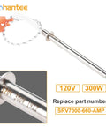 300W Pellet Stove Igniter Replacement For PP130 PP60 PP70 PPC90 TSC90 Pleasant Hearth PH35PS PH50PS PH50CABPS Outfitter I II Quadra-Fire Stoves Durable Plug N Play Easy Fit High Performance Igniter close-up with SRV7000-660-AMP marking.