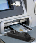 ATM Card Slot Replacement Part For Bank Teller Machines Pro Grade ABS Material Precision Exit Path High Security Easy Install Seamless Card In And Out Low Maintenance Card Dispenser Upgrade, black ATM card slot with inserted bank card