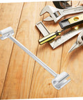 Pro Grade Heavy Duty Adjustable Door Hinge Repair Tool With Precision Hinge Adjustment Wrench on wooden surface.