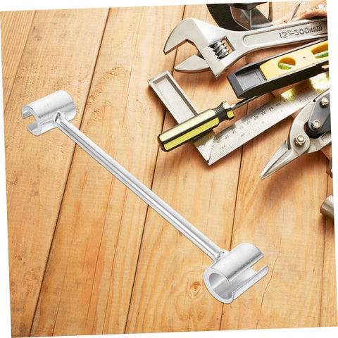 Pro Grade Heavy Duty Adjustable Door Hinge Repair Tool With Precision Hinge Adjustment Wrench on wooden surface.
