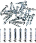 Bulletproof 30 Piece 4X32Mm Heavy Duty Zinc Plated Steel Molly Bolt Wall Anchor Screw Set For Drywall Plaster And Tile Hardware. Set of bolts.