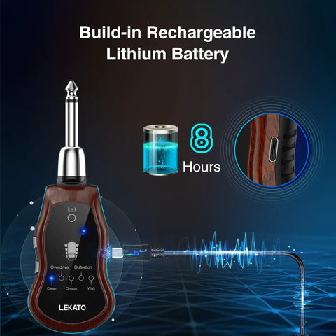 Silent Practice Headphone Amp for Electric Guitar and Bass with Rechargeable Battery, 5 Effects Including Clean