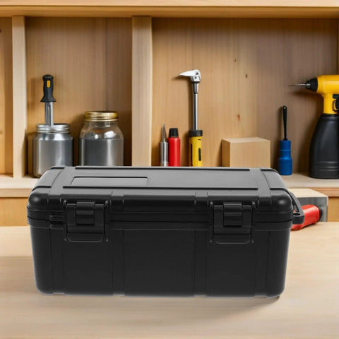 Portable Waterproof Hard Plastic Tool Box with Explosion Proof and Reinforced Lock Clasps and Shockproof Build