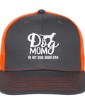 Dog Mom Era Themed Lightweight Summer Trucker Cap For Men And Women Breathable Adjustable Buckle Hat with orange mesh back