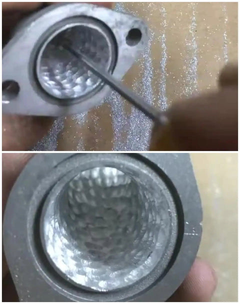Using Long Carbide Burr Set For Die Grinder Bits 1/4 Inch Shank to cut and grind metal in cylinder head intake port