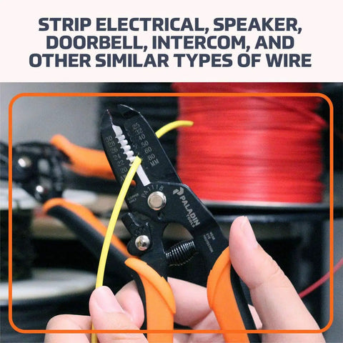 Heavy Duty Wire Stripper And Cutter For 20 To 30 AWG Wires Precision Cutting And Stripping Workhorse in use on yellow wire